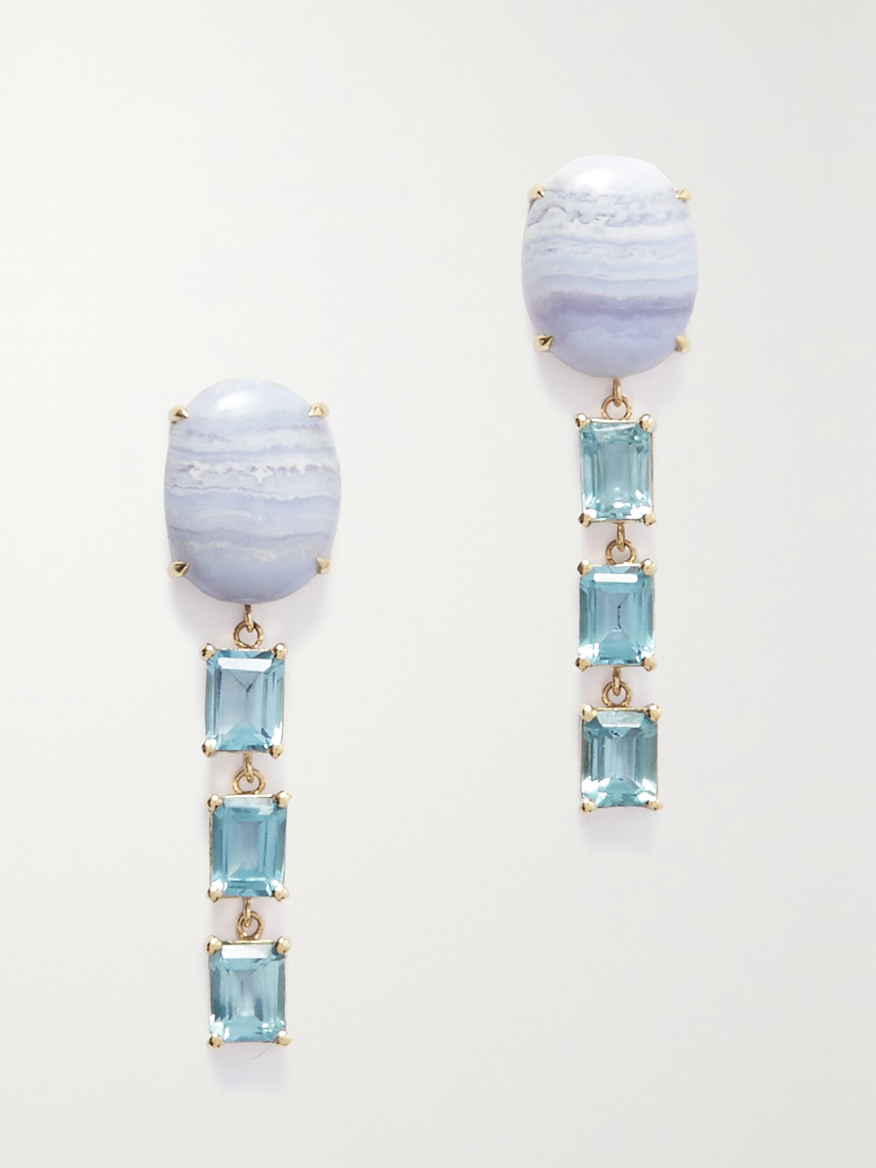 Jia Jia 14-karat Gold, Agate And Topaz Earrings