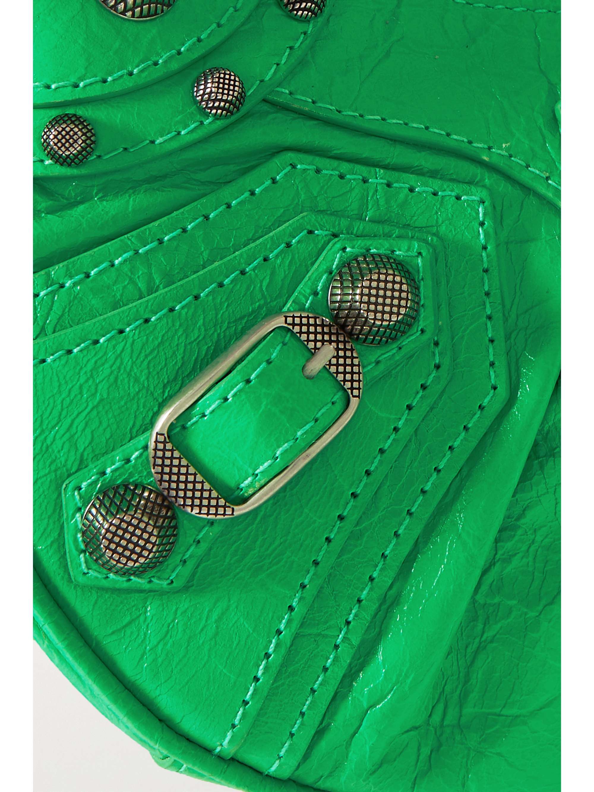 BALENCIAGA Le Cagole XS studded crinkled-leather shoulder bag