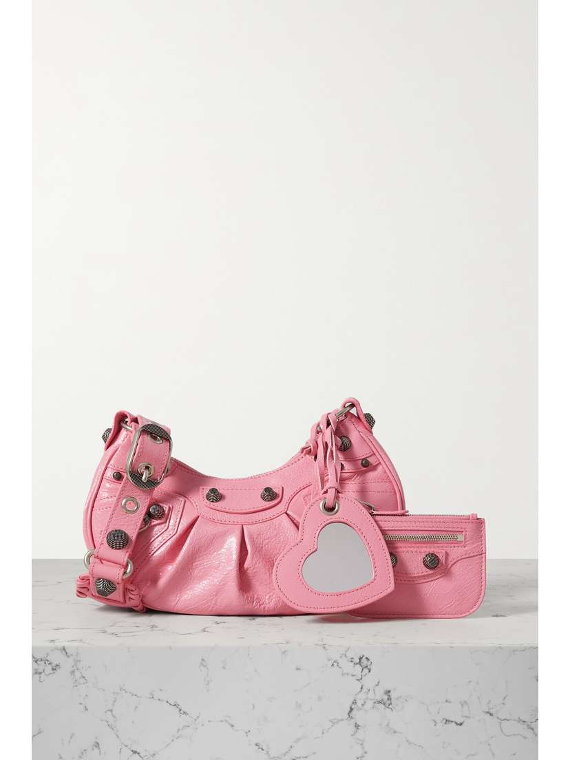 Balenciaga Le Cagole Xs Studded Crinkled-leather Shoulder Bag