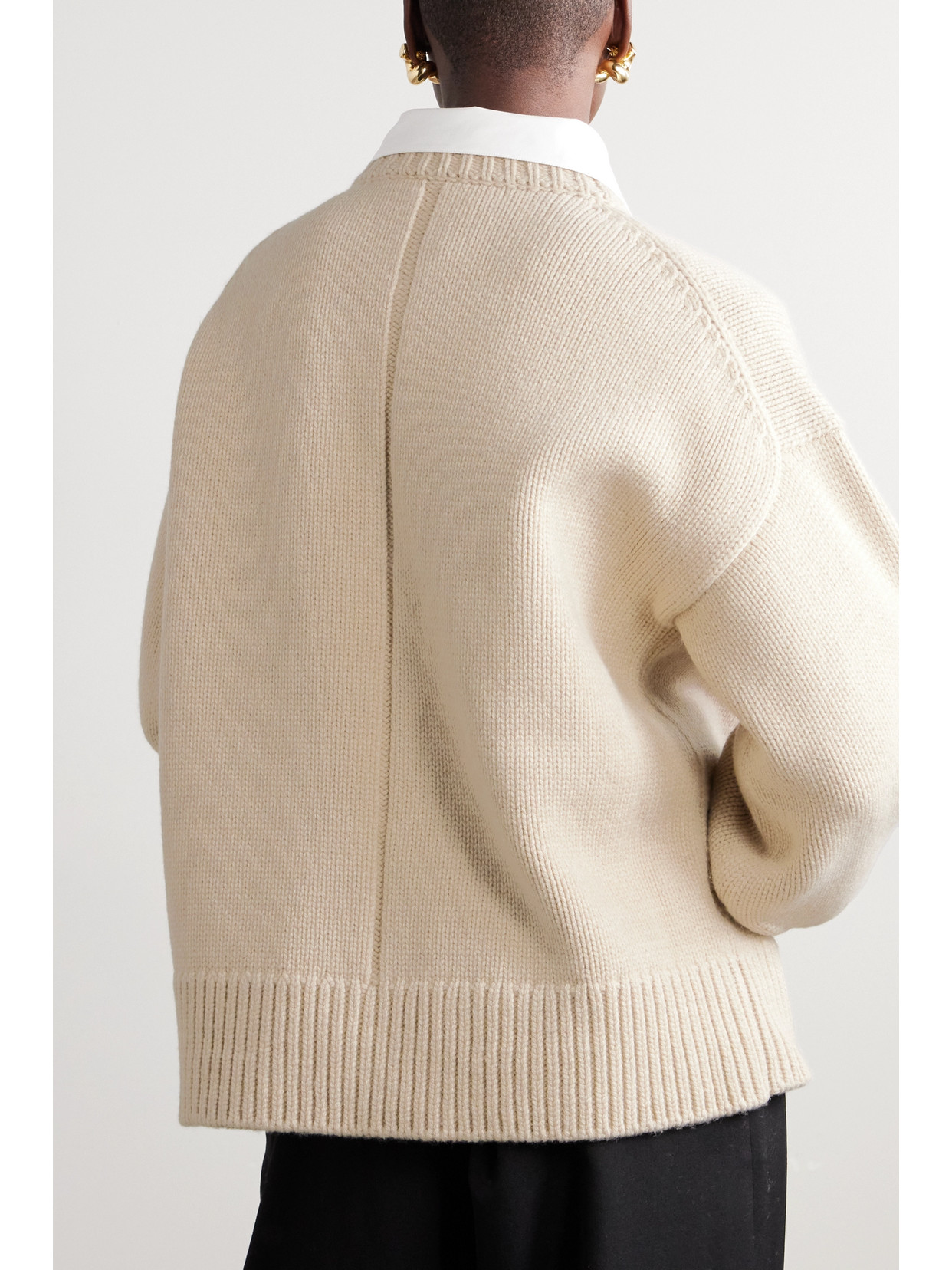 The Row Ophelia Oversized Wool And Cashmere Sweater In Neutrals