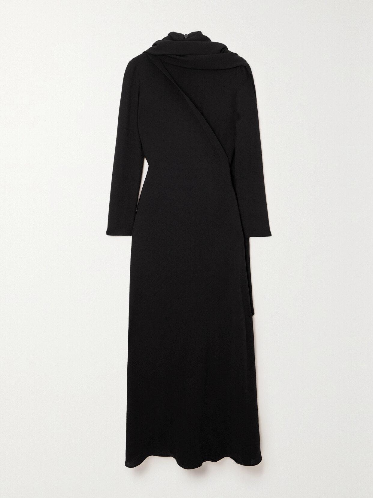 Shop The Row Pascal Draped Silk-crepe Maxi Dress In Black