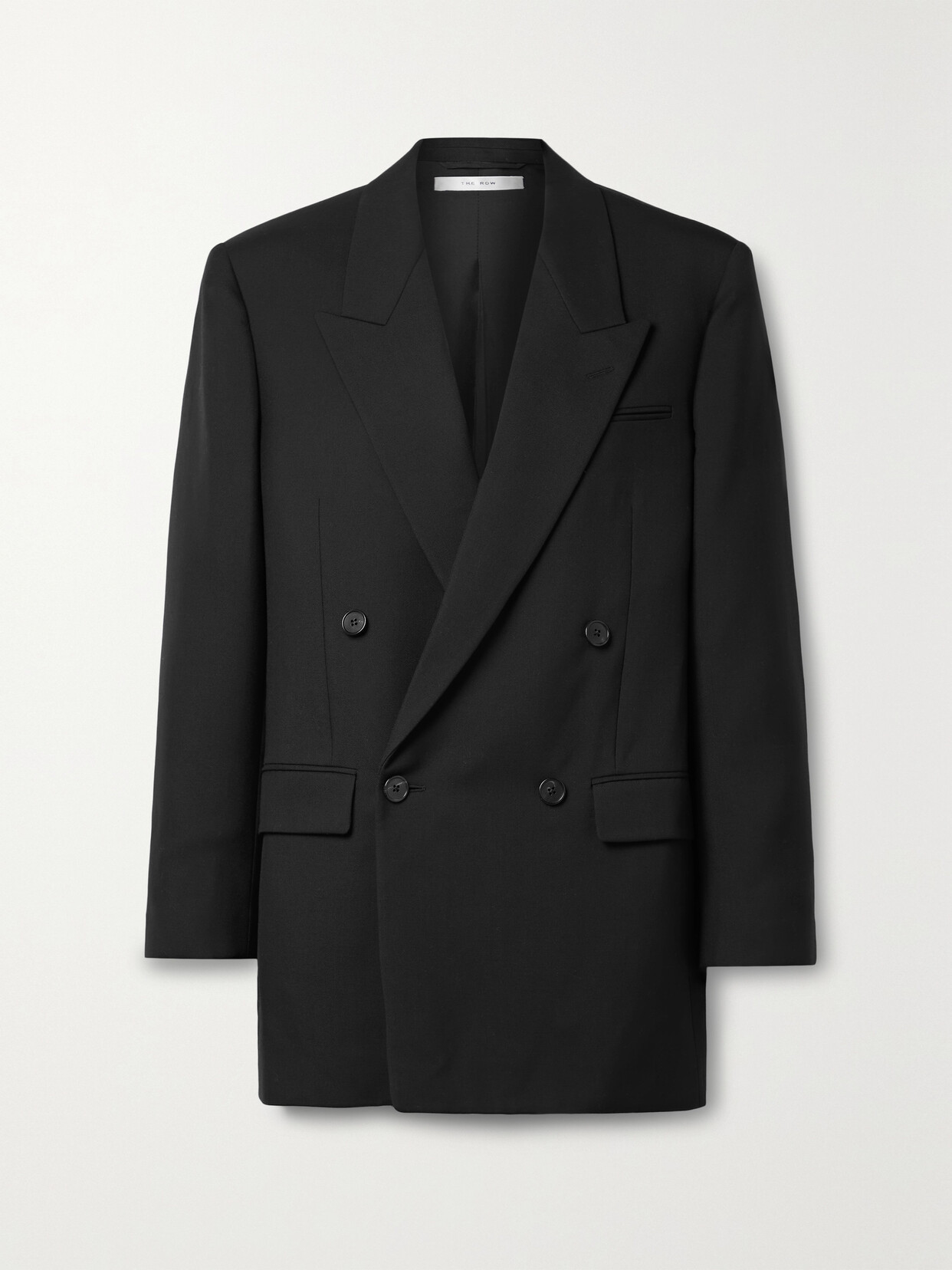 Shop The Row Myriam Double-breasted Wool-twill Blazer In Black