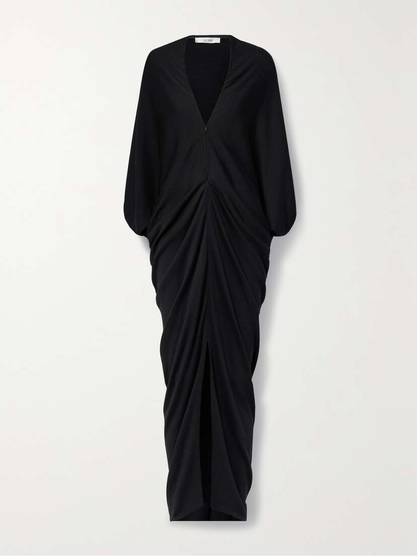 The Row Rodin Gathered Wool Maxi Dress
