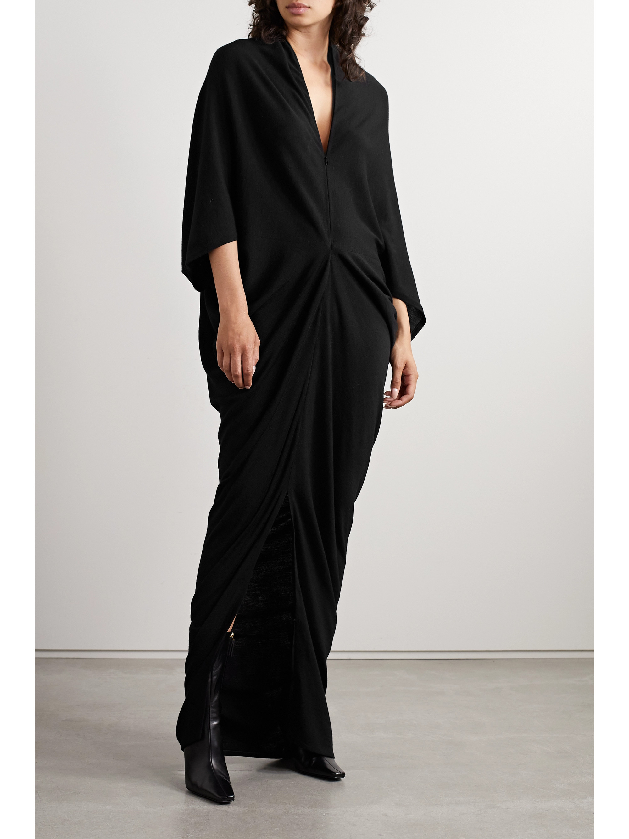 The Row Rodin gathered wool maxi dress