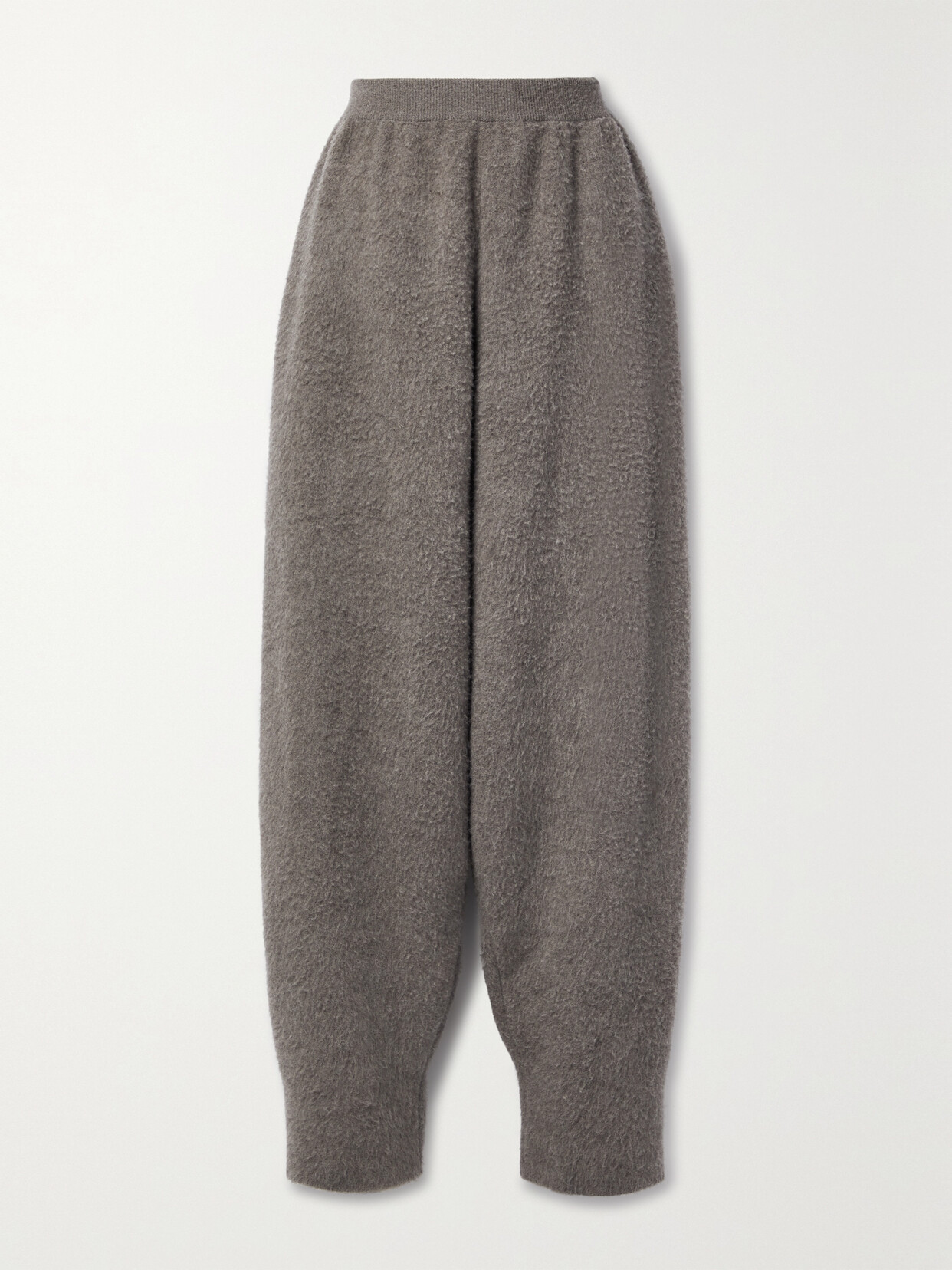 The Row Ednah Brushed Wool Track Pants - Gray