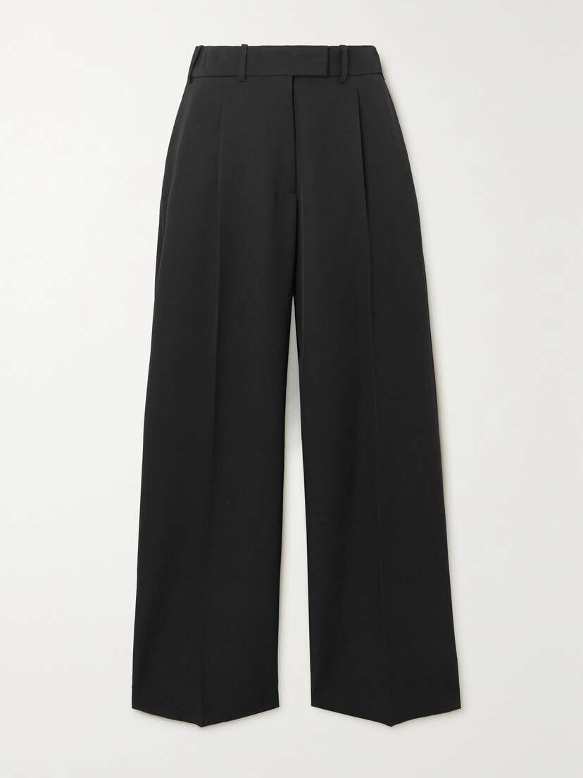 The Row Roan Pleated Wool-twill Wide-leg Pants - x large