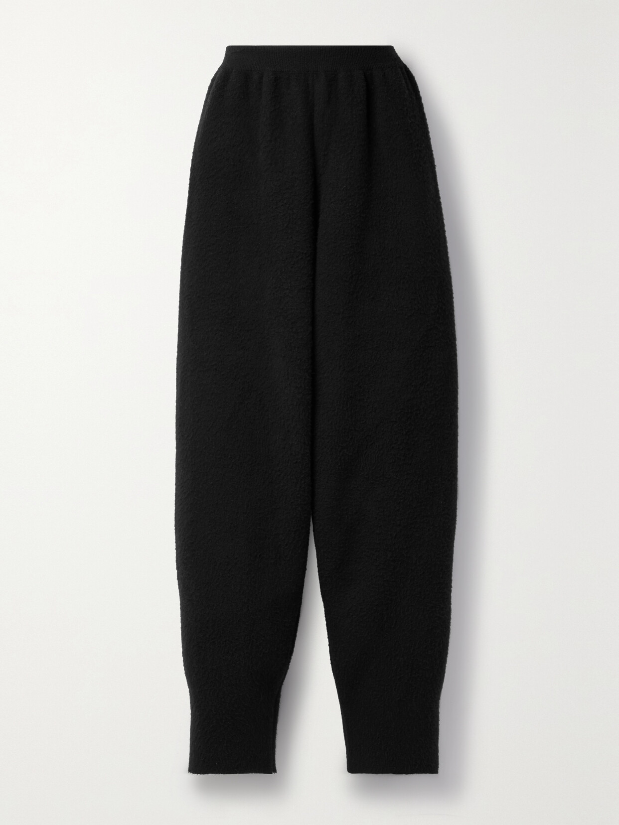 The Row - Ednah Brushed Wool Tapered Track Pants - Black