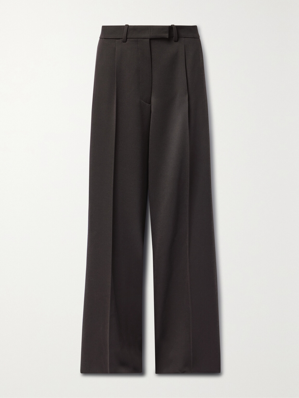 The Row Roan Straight-leg Wool-twill Trousers In Brown