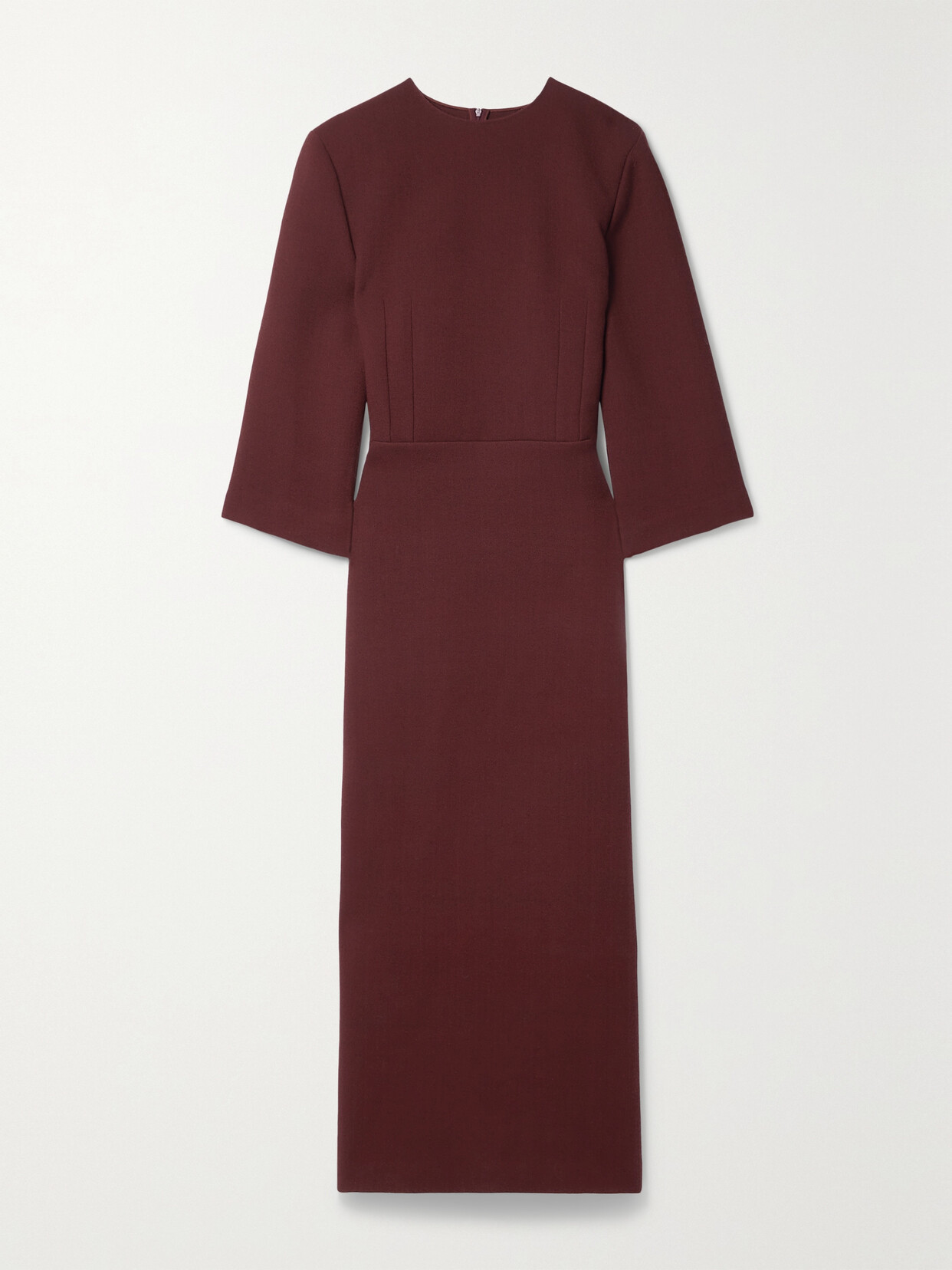 The Row Jery Wool And Silk-blend Crepe Maxi Dress In Burgundy