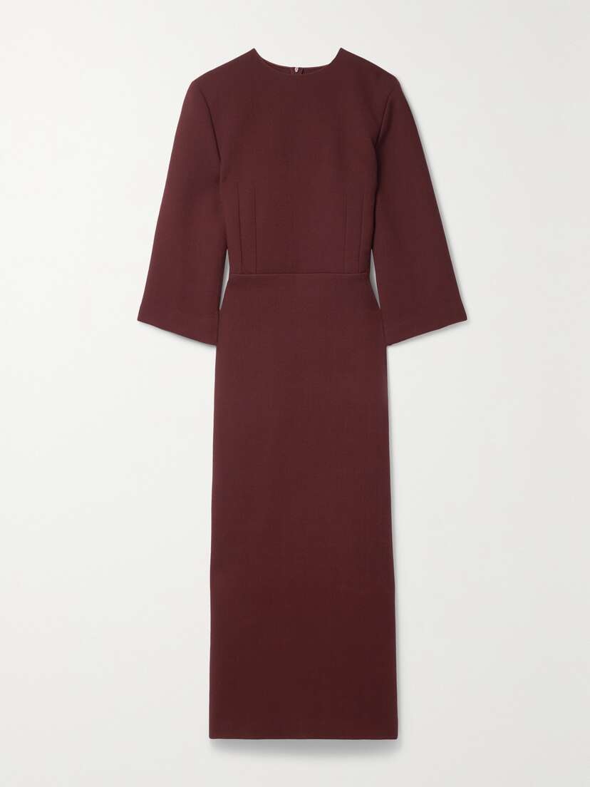 The Row Jery Wool And Silk-blend Crepe Maxi Dress