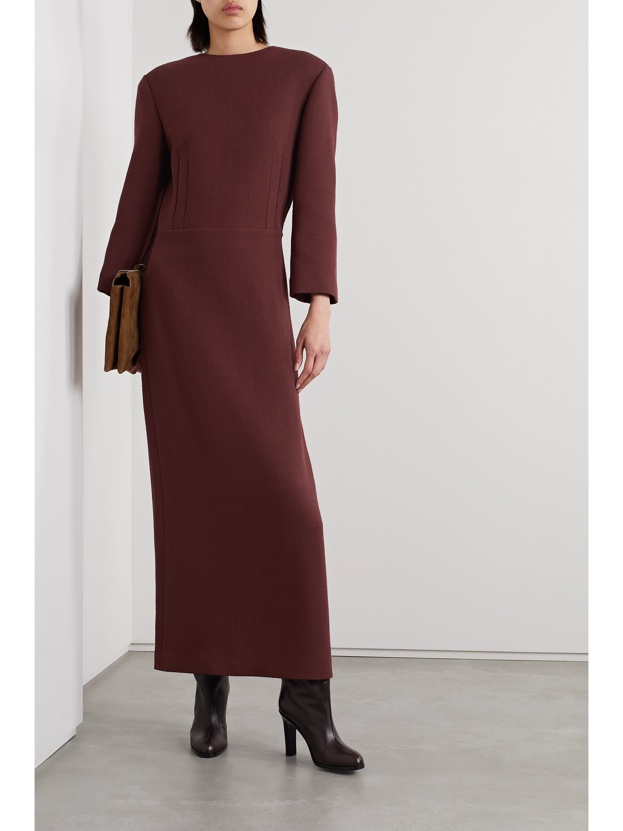 The Row Jery wool and silk-blend crepe maxi dress