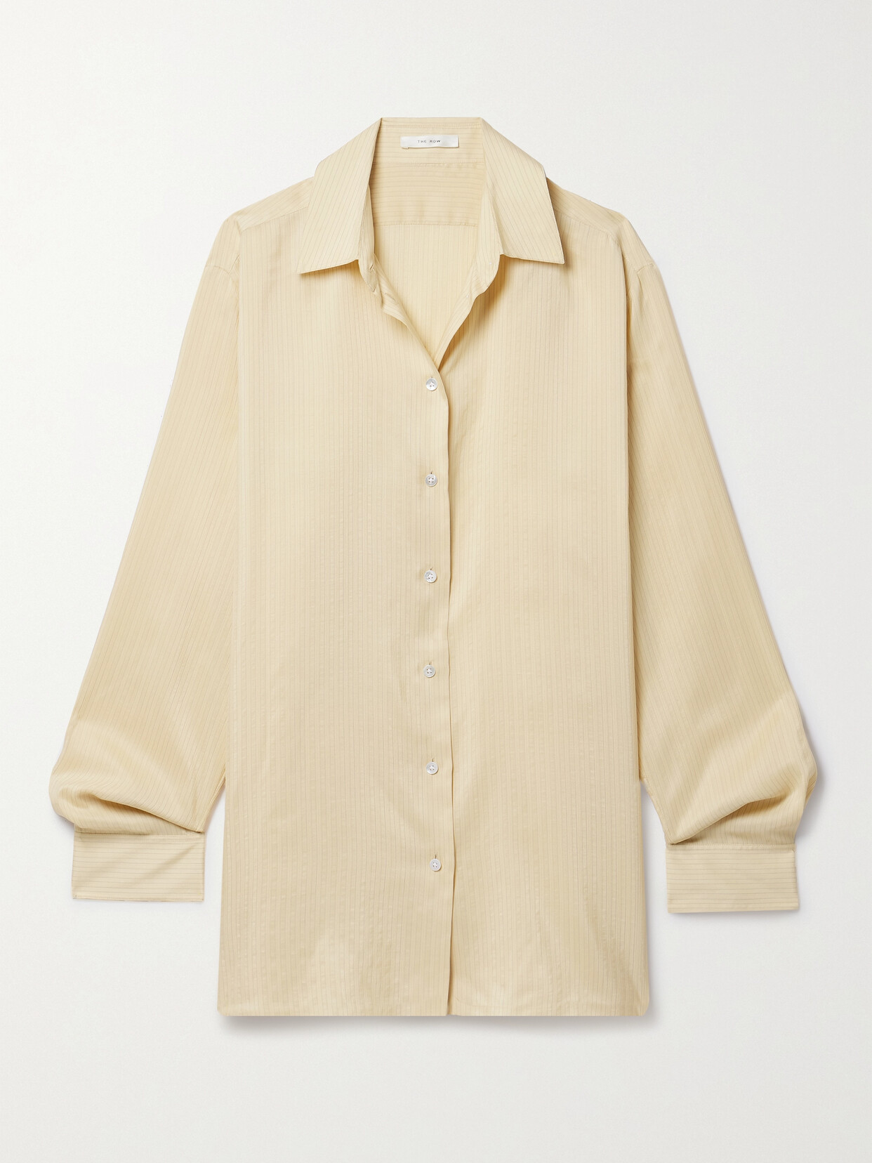 The Row Sisilia Striped Silk Shirt In Yellow