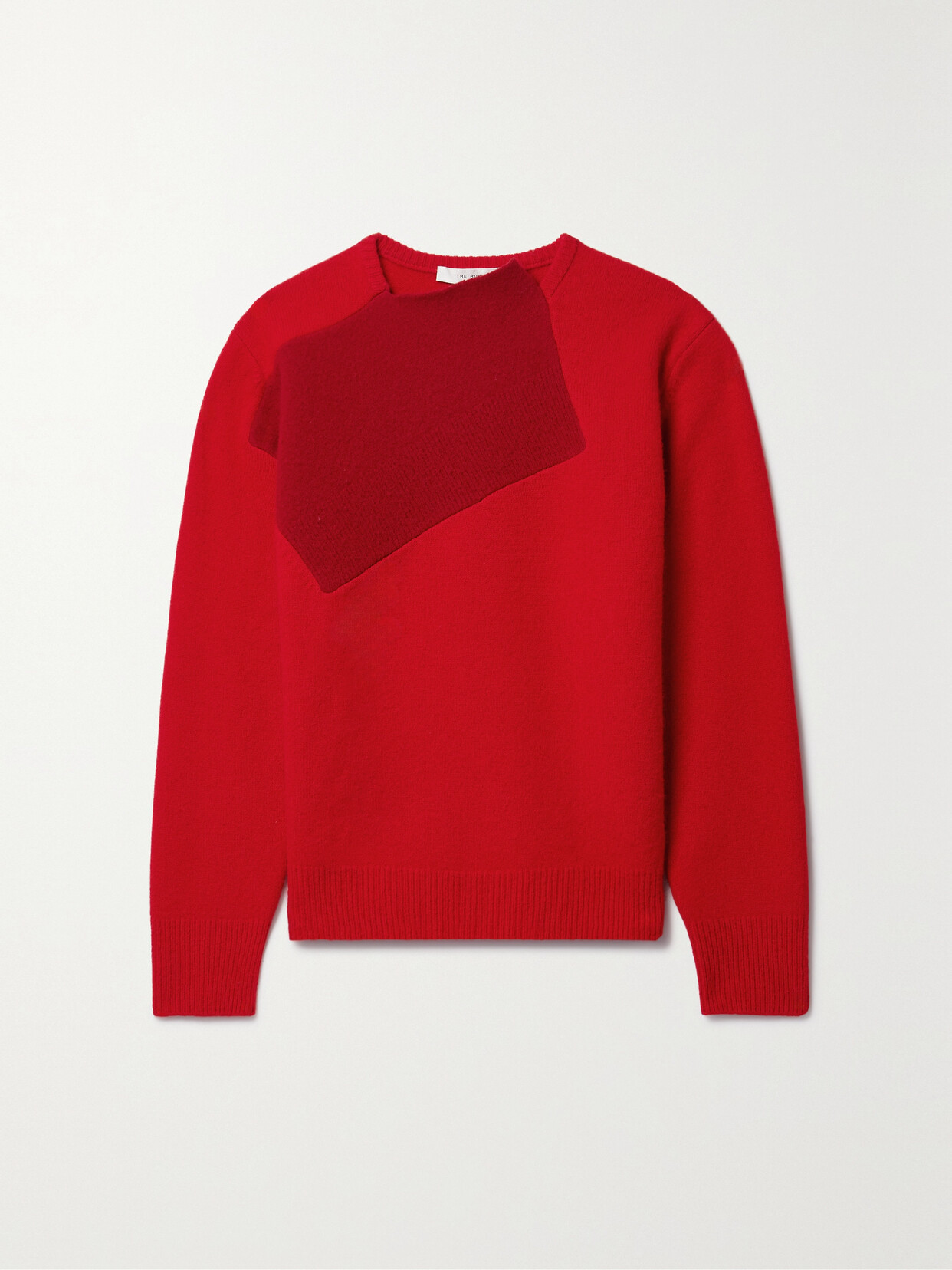 Shop The Row Enid Two-tone Wool And Cashmere-blend Sweater In Red