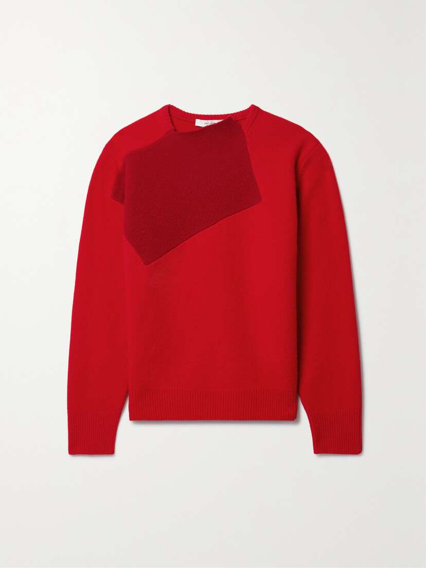 The Row Enid Two-tone Wool And Cashmere-blend Sweater -  - x large