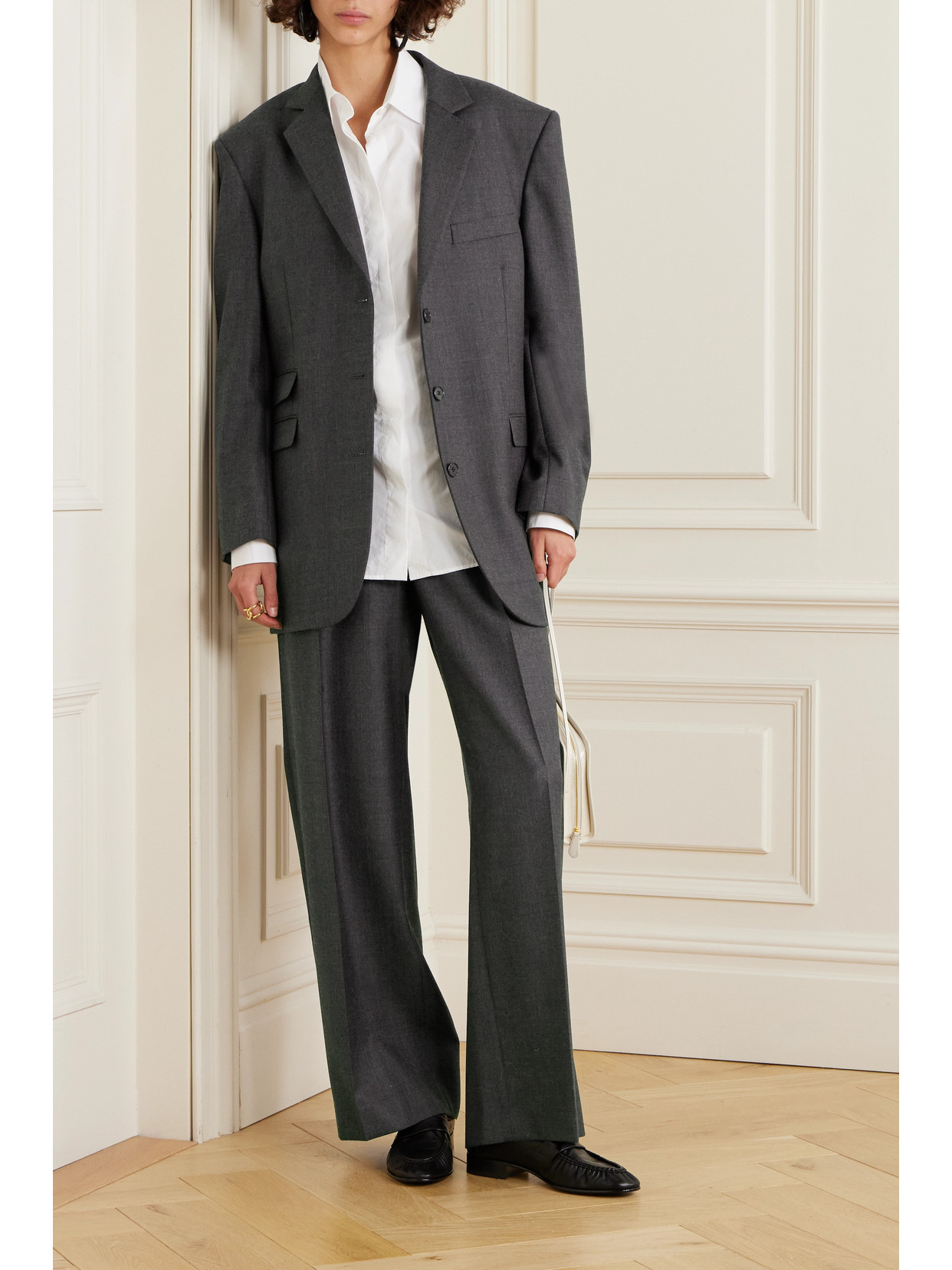 The Row Ule Wool-twill Blazer In Gray