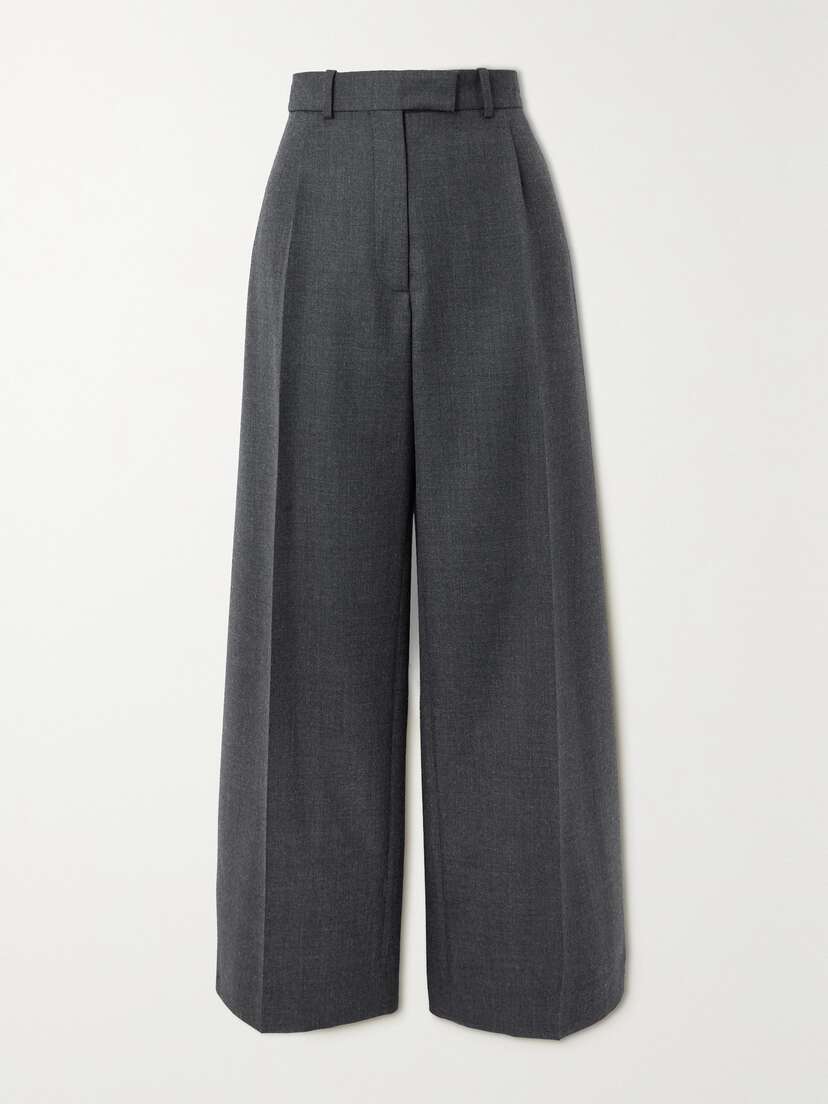 The Row Roan Pleated Wool Wide-leg Pants - x large