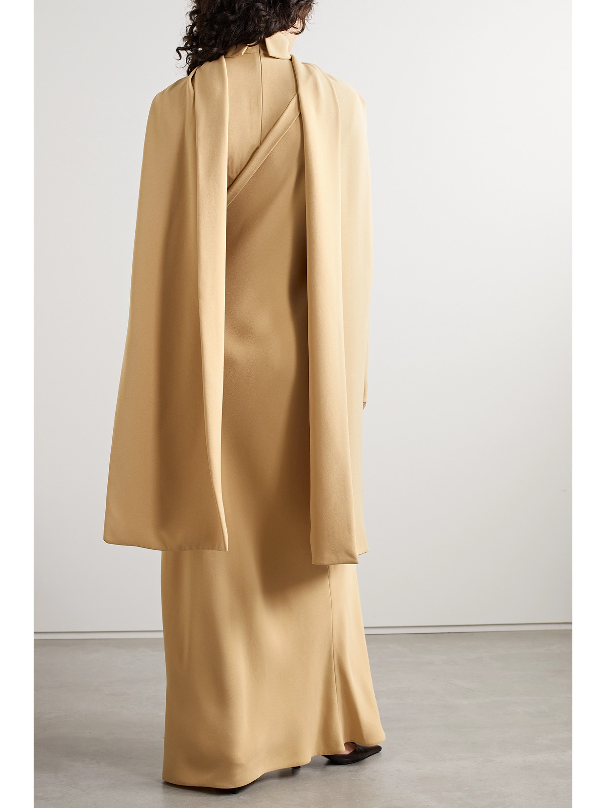 Shop The Row Pascal Draped Silk-crepe Maxi Dress In Yellow