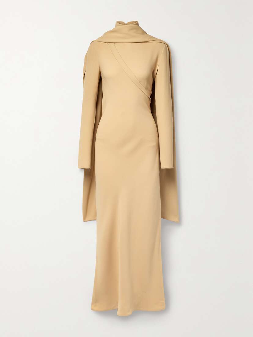 The Row Pascal Draped Silk-crepe Maxi Dress
