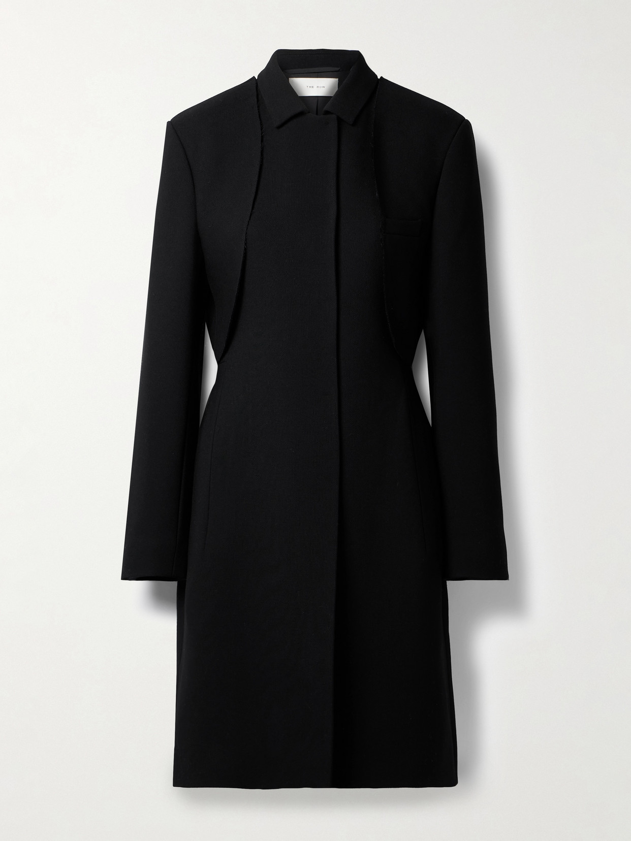 The Row Holmes Layered Wool Coat - Black
