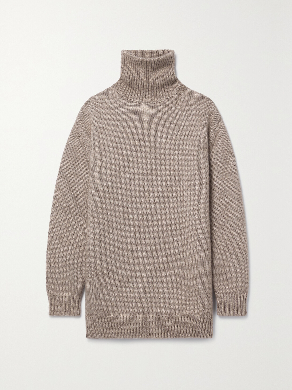 Shop The Row Elu Oversized Alpaca And Silk-blend Turtleneck Sweater In Brown