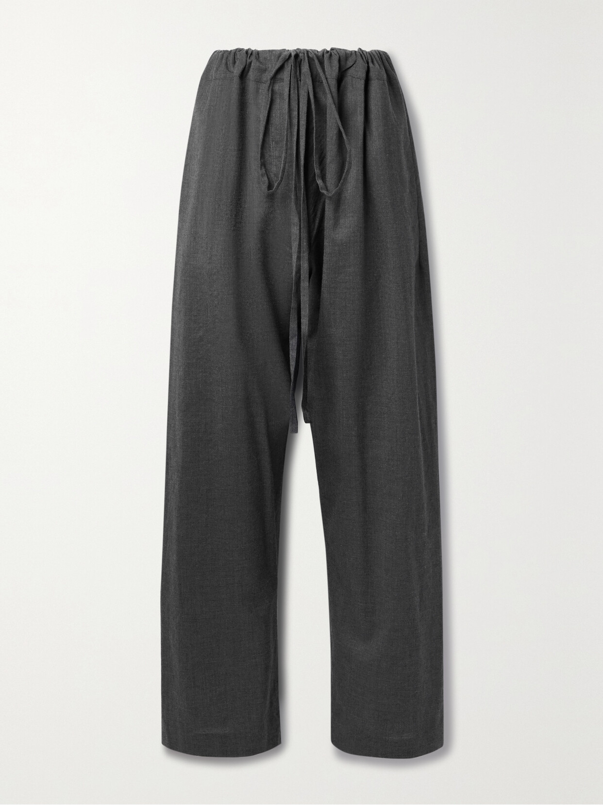 The Row Argent Silk And Cotton-blend Wide-leg Pants In Gray