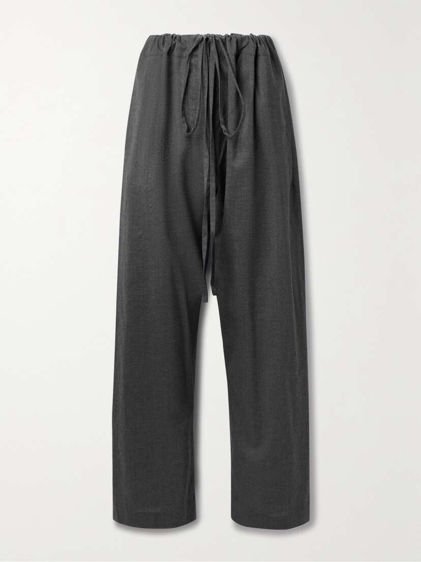 The Row Argent Silk And Cotton-blend Wide-leg Pants - x large
