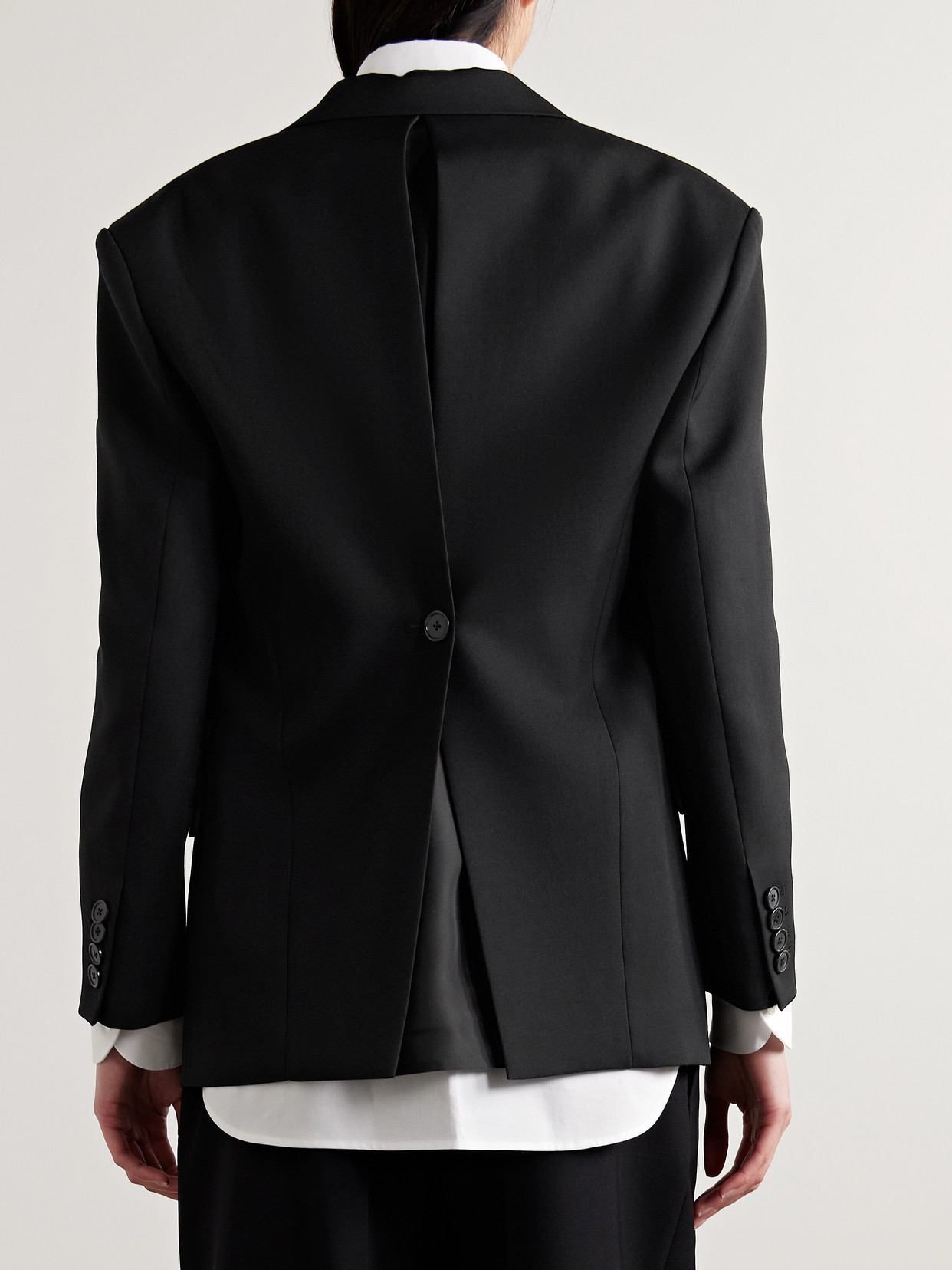 The Row Viper Boxy Wool Blazer In Black