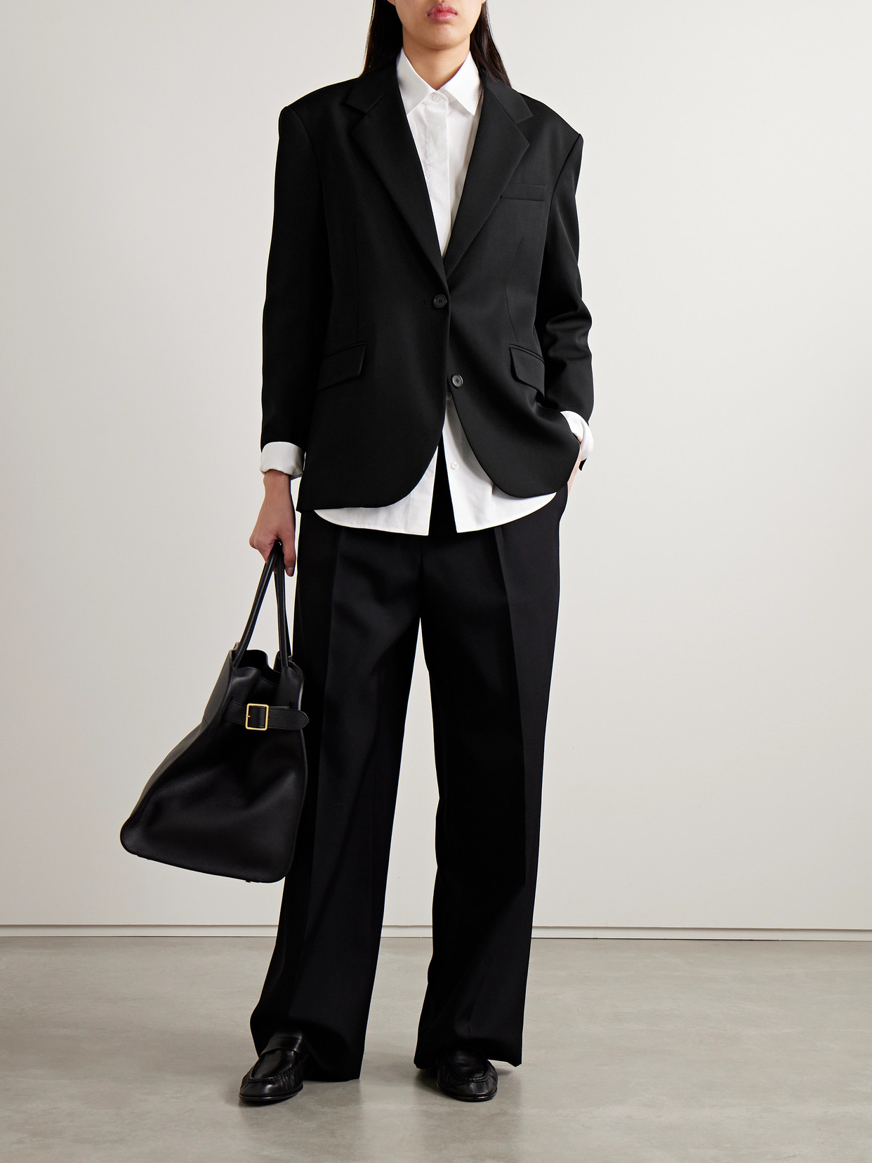 Shop The Row Viper Wool-twill Blazer In Black