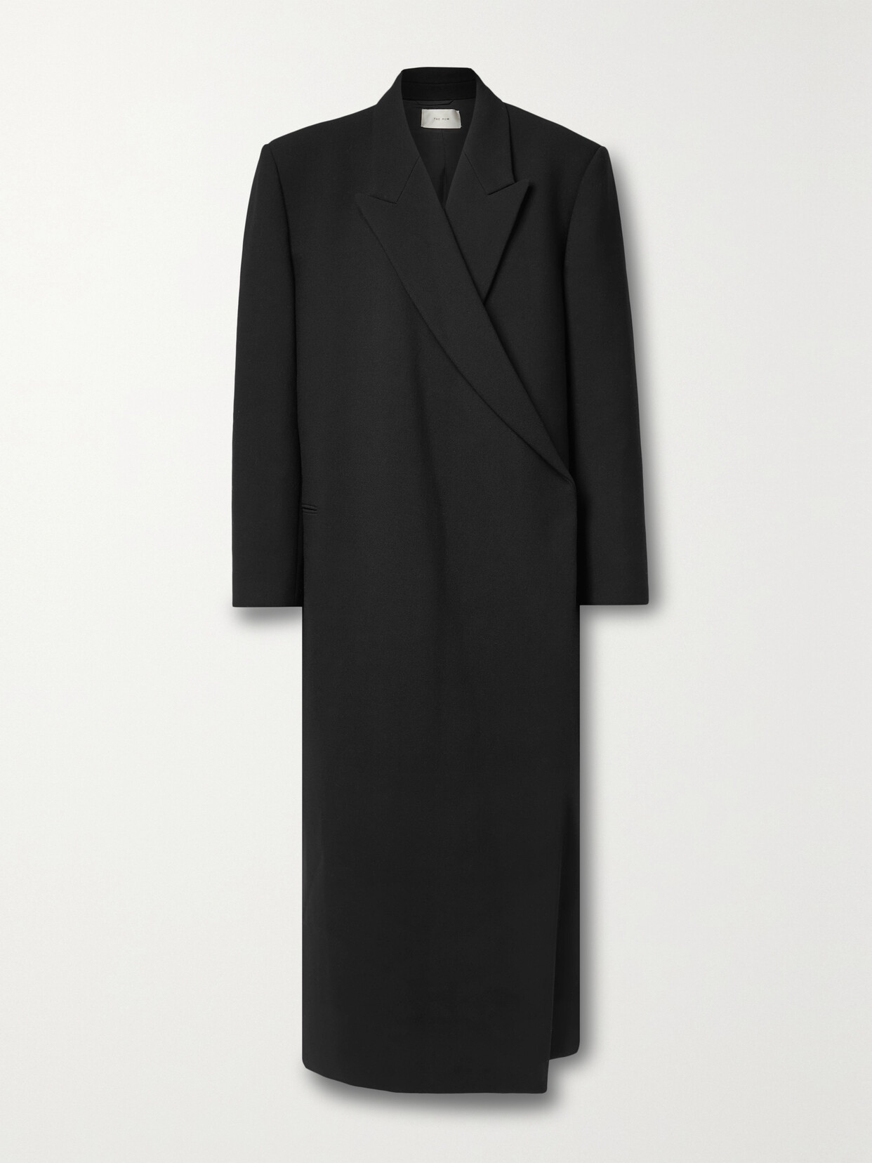 Shop The Row Dhani Oversized Wool Wrap Coat In Black