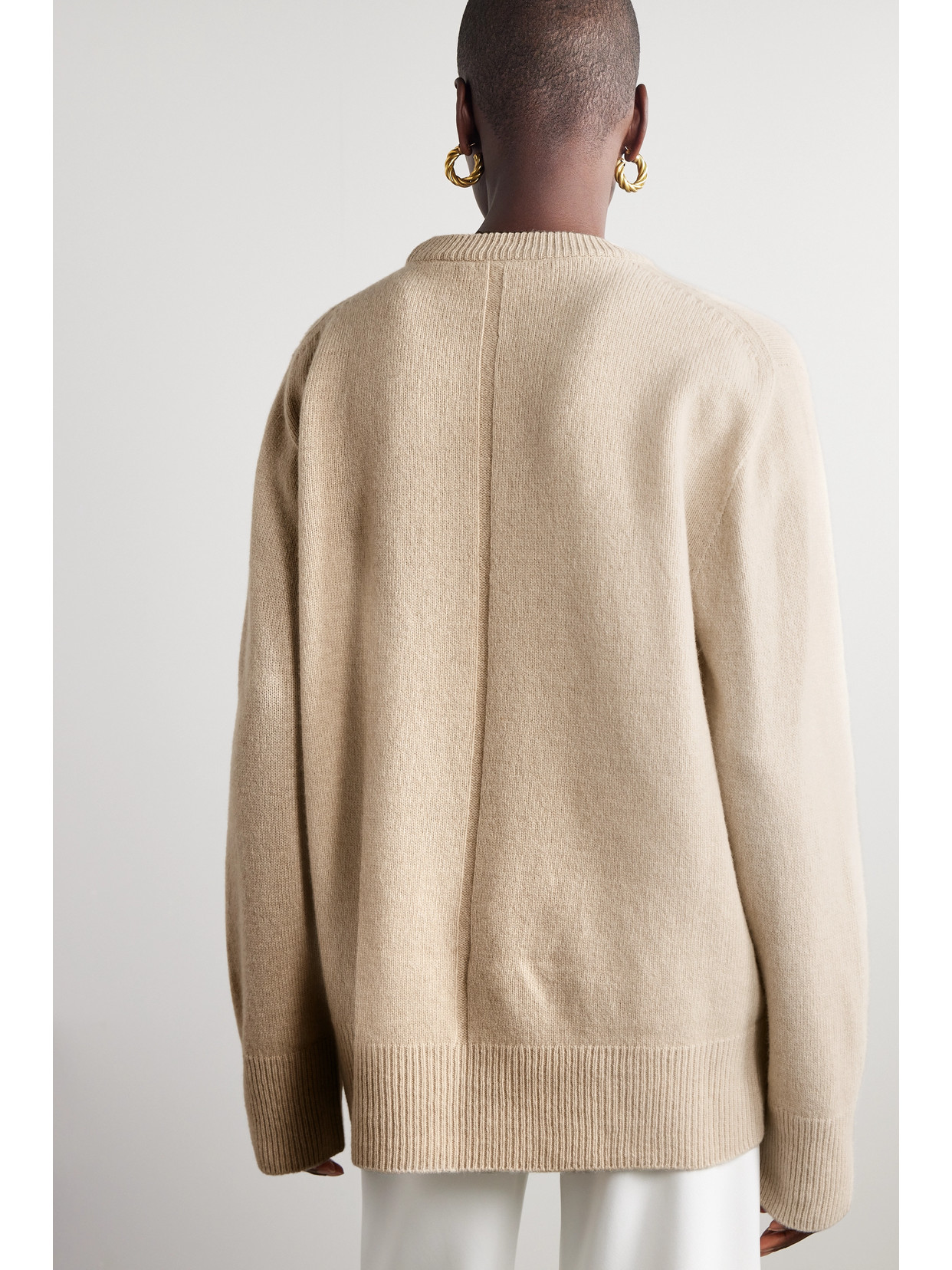 The Row Ophelia Oversized Wool And Cashmere Sweater In Neutrals