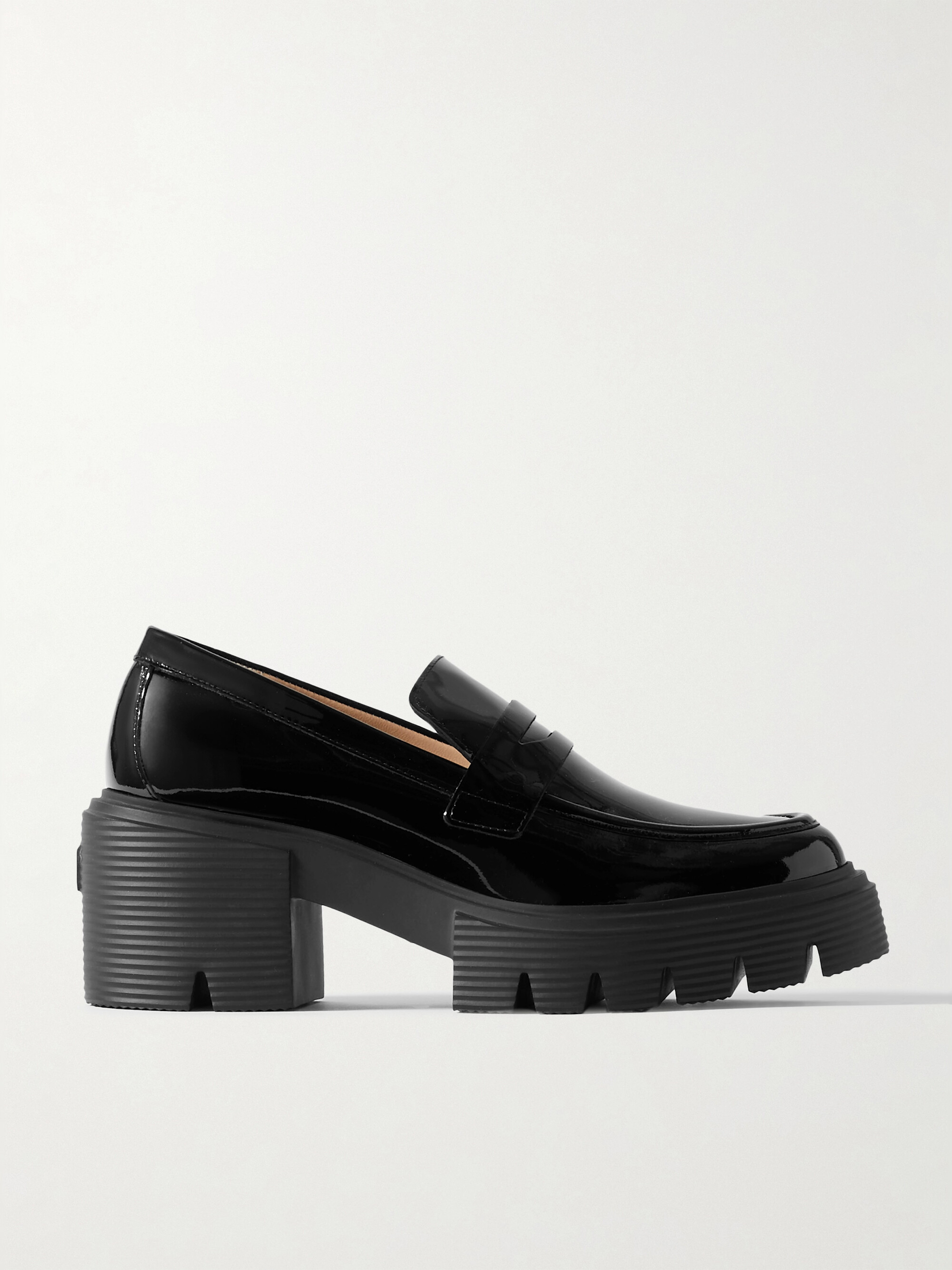 Stuart Weitzman Soho patent-leather platform loafers