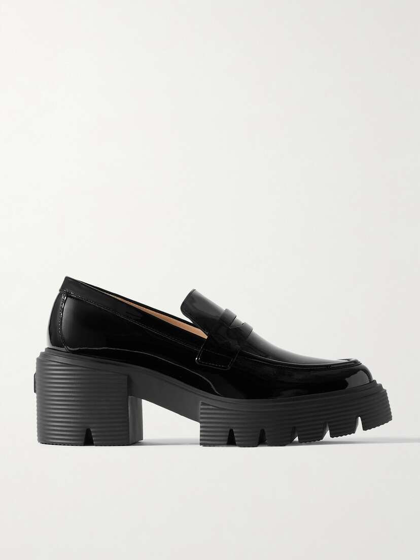 Stuart Weitzman Soho Patent-leather Platform Loafers