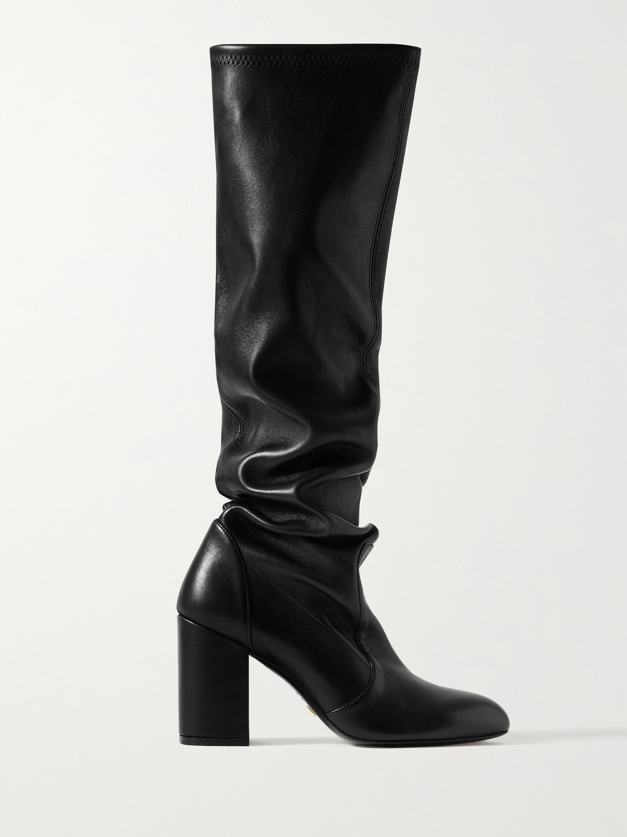 Stuart Weitzman Yuliana Leather Knee Boots In Black