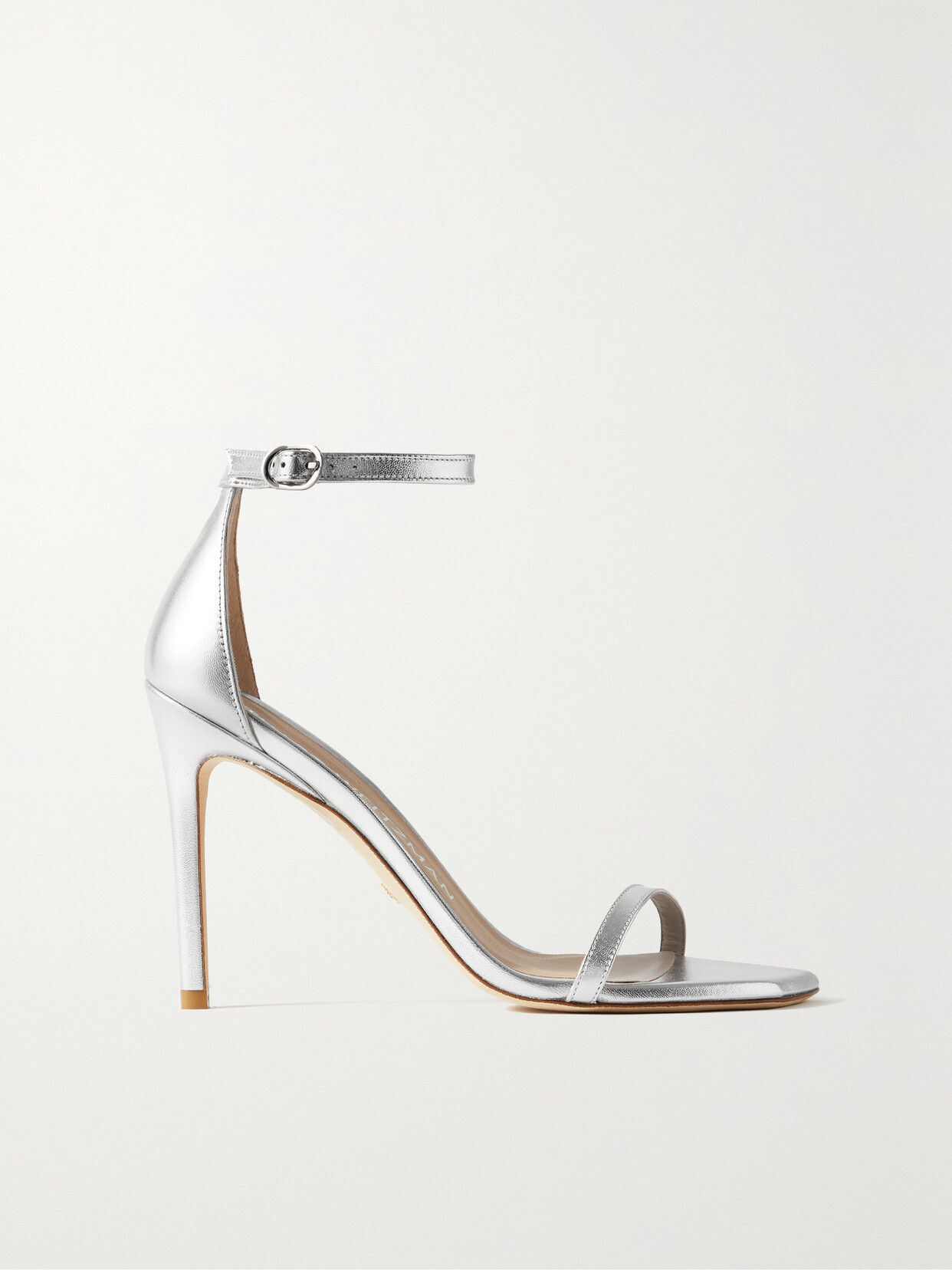 Stuart Weitzman - Nudistcurve Metallic Leather Sandals - Silver