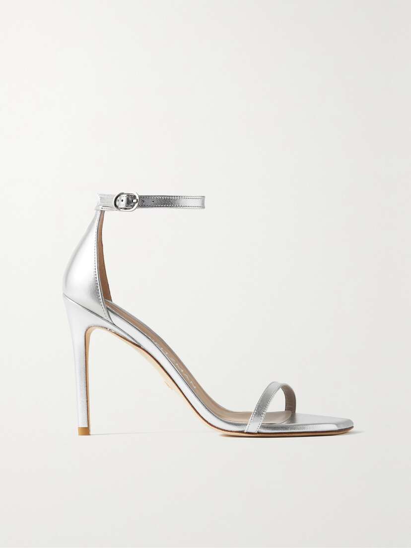 Stuart Weitzman Nudistcurve Metallic Leather Sandals