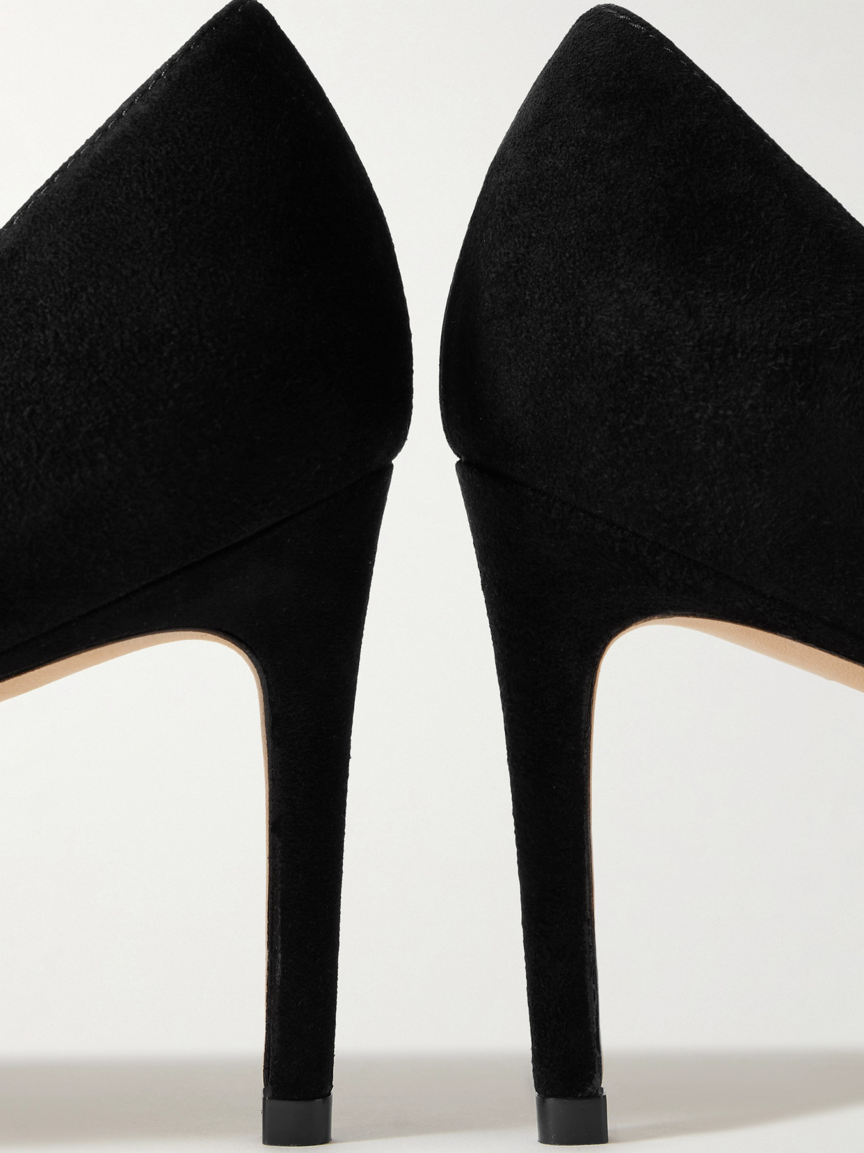 Shop Stuart Weitzman Stuart Suede Point-toe Pumps In Black