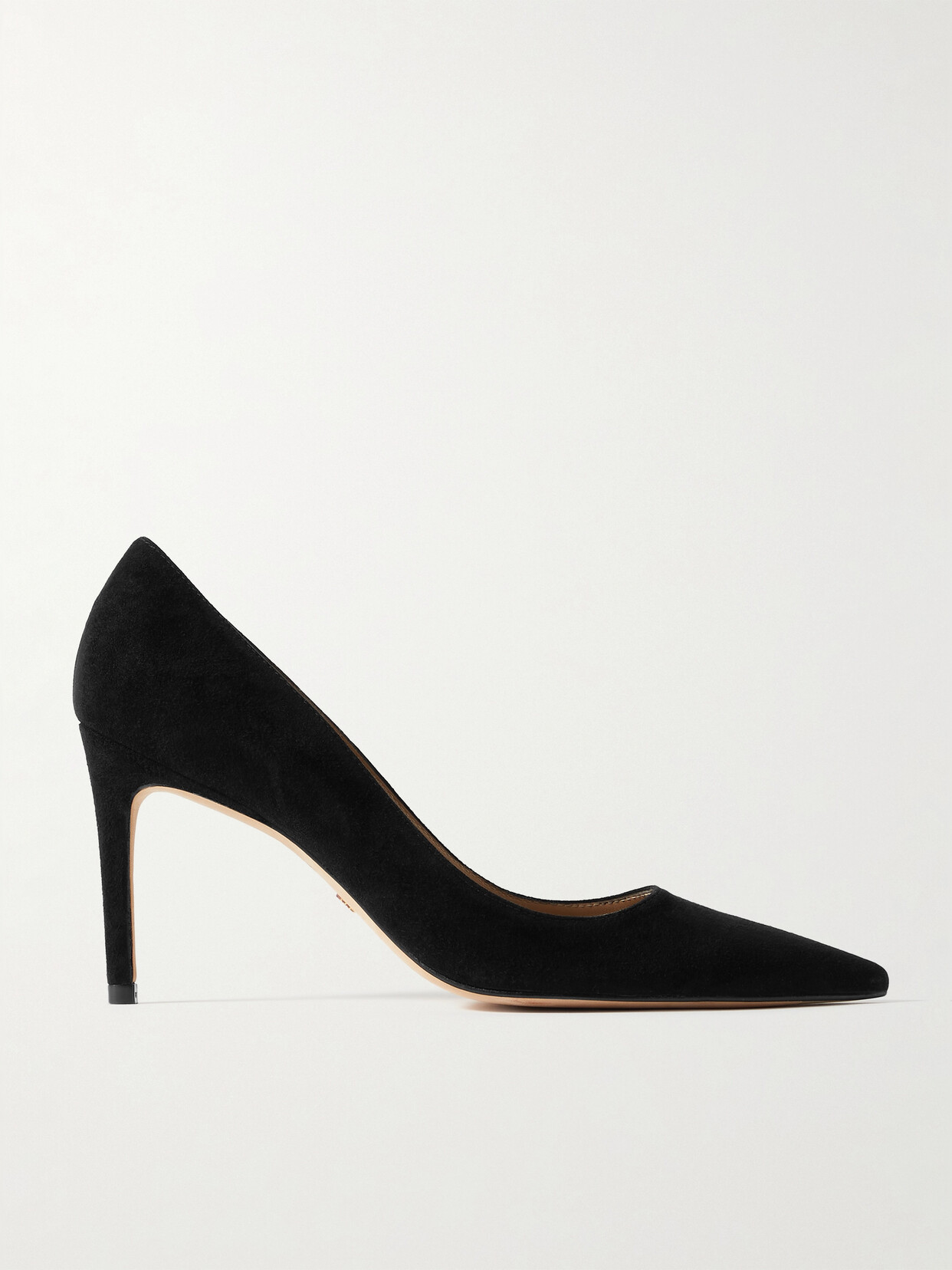 Stuart Weitzman Stuart Suede Point-toe Pumps In Black