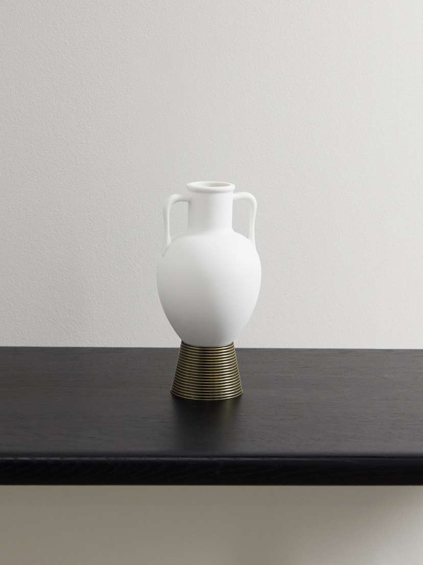L'Objet Amphora Gold-tone And Porcelain Incense Holder