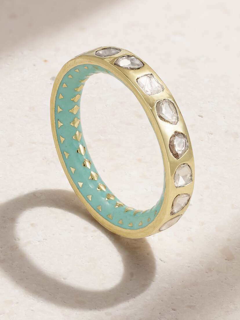 Amrapali London 18-karat Gold, Enamel And Diamond Ring