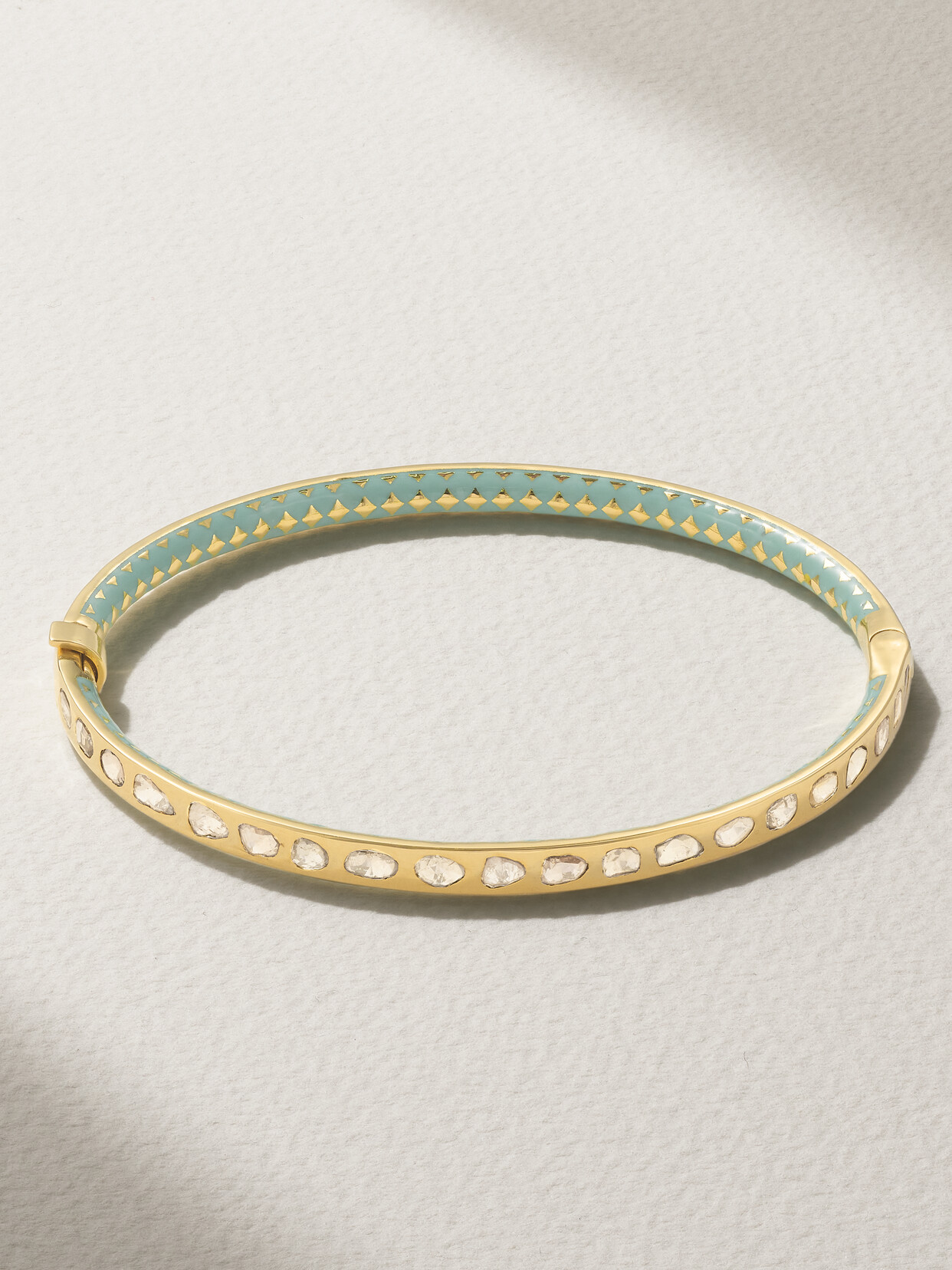 Amrapali London 18-karat Gold, Diamond And Enamel Bangle