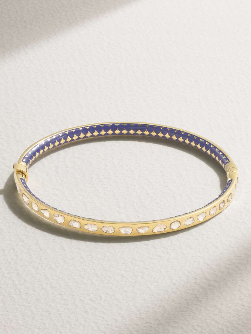 Amrapali London 18-karat Gold, Enamel And Diamond Bangle