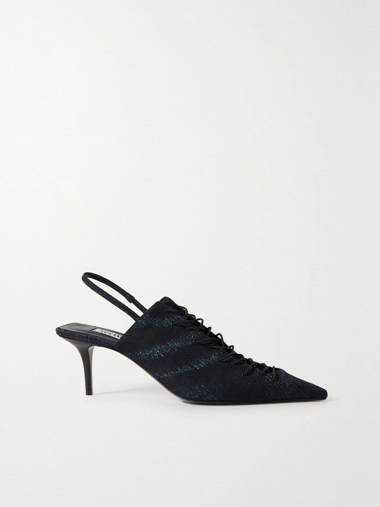 Shop Jimmy Choo + Jean Paul Gaultier 60 Denim Slingback Pumps In Blue