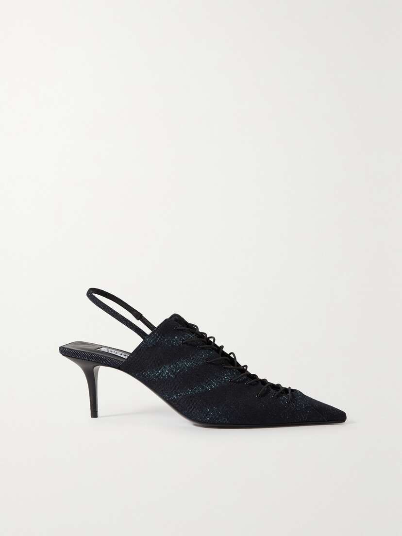 Jimmy Choo + Jean Paul Gaultier 60 Denim Slingback Pumps