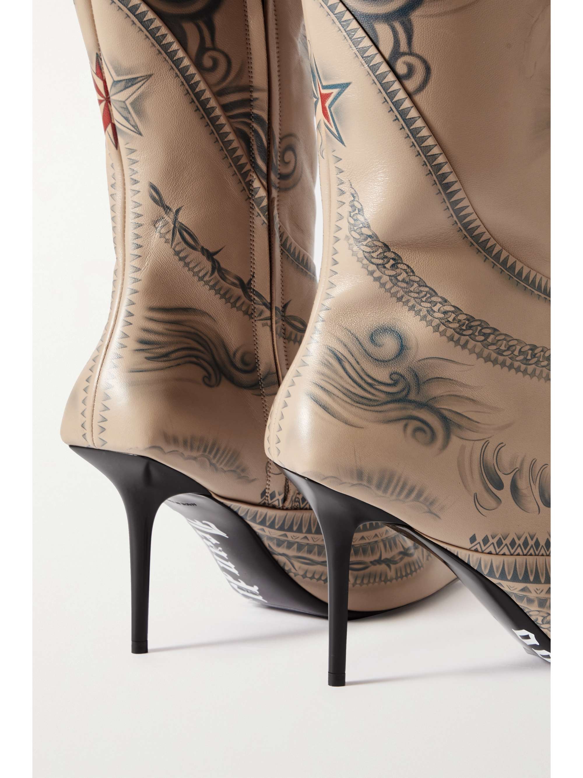 JIMMY CHOO + Jean Paul Gaultier 90 printed leather knee JIMMY CHOO + Jean Paul Gaultier 90 printed leather knee