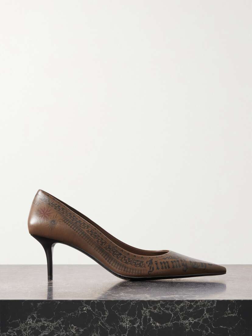 Jimmy Choo + Jean Paul Gaultier 60 Printed Leather Pumps