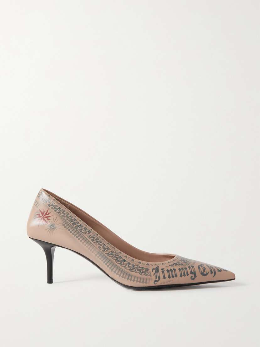 Jimmy Choo + Jean Paul Gaultier 60 Printed Leather Pumps