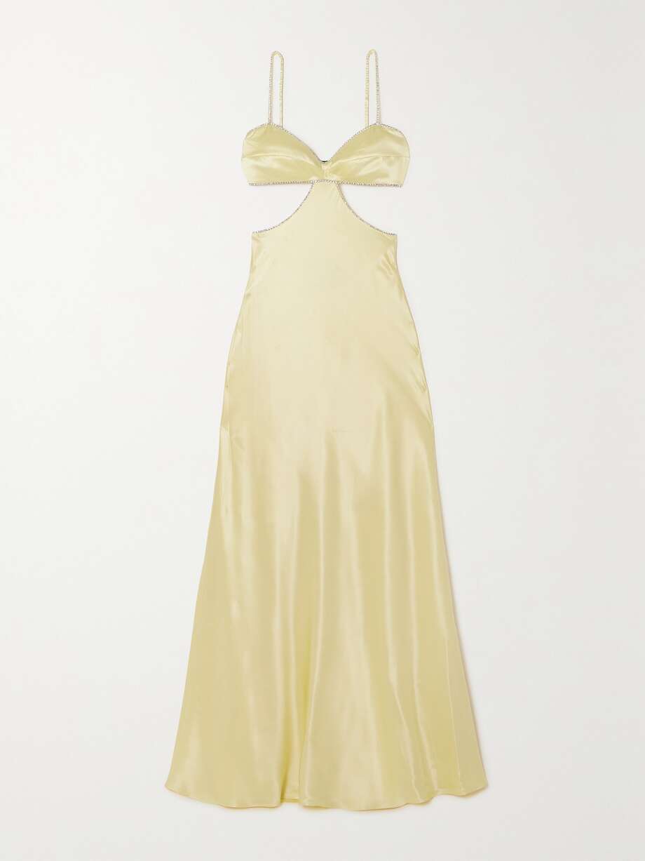 net-a-porter.com | Crystal-embellished cutout silk-satin maxi dress