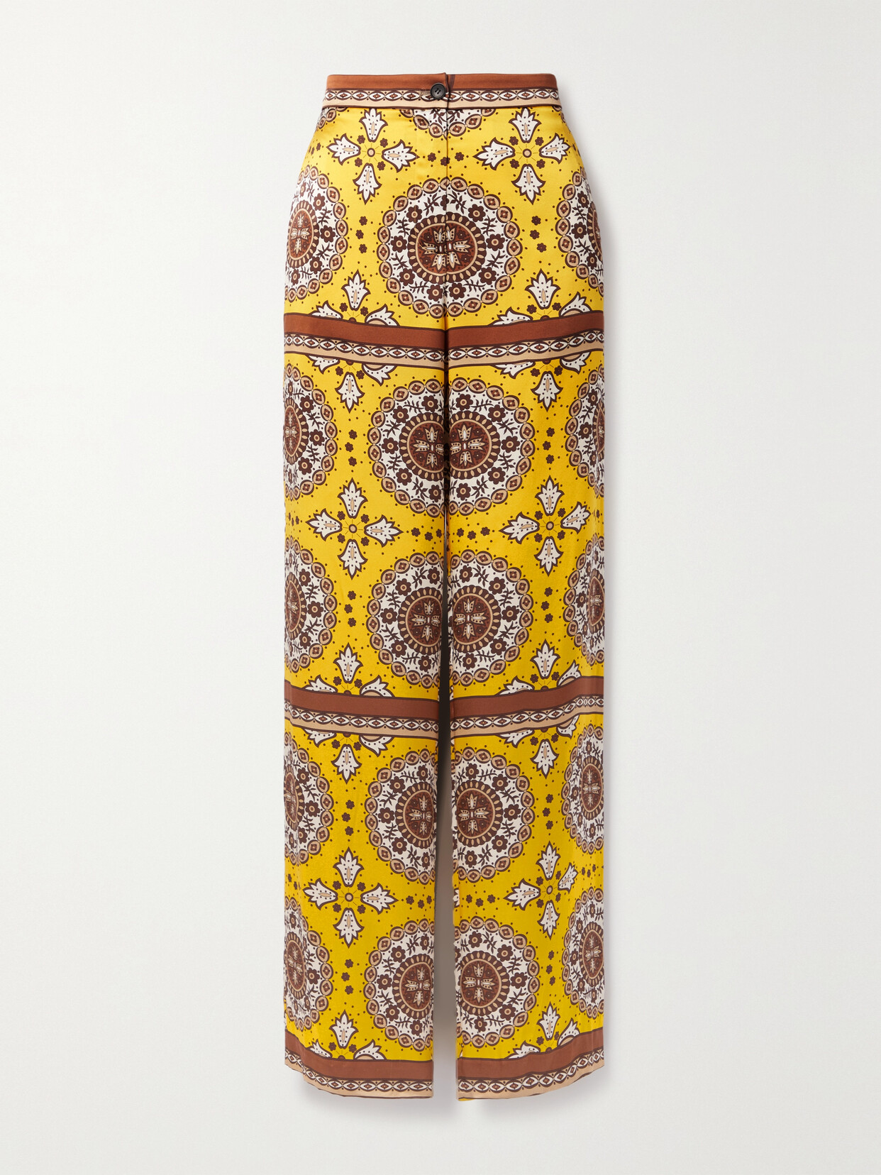 Nili Lotan Germain Printed Silk-satin Straight-leg Pants