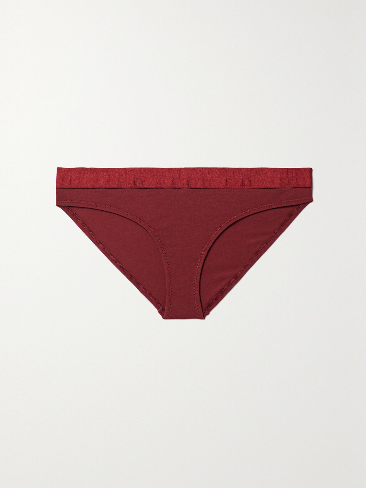 Skin Hadlee Stretch Organic Pima Cotton Briefs In Burgundy