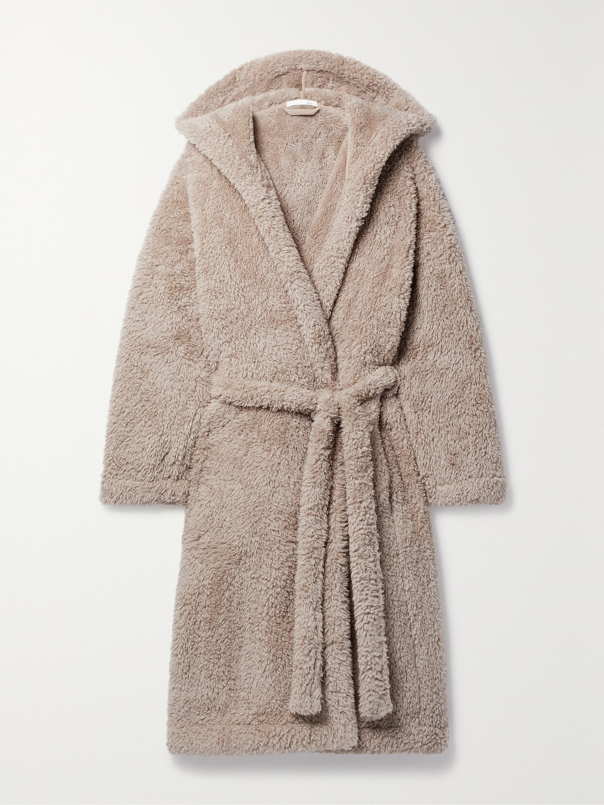 Skin - Wyleen Hooded Recycled-fleece Robe - Neutrals